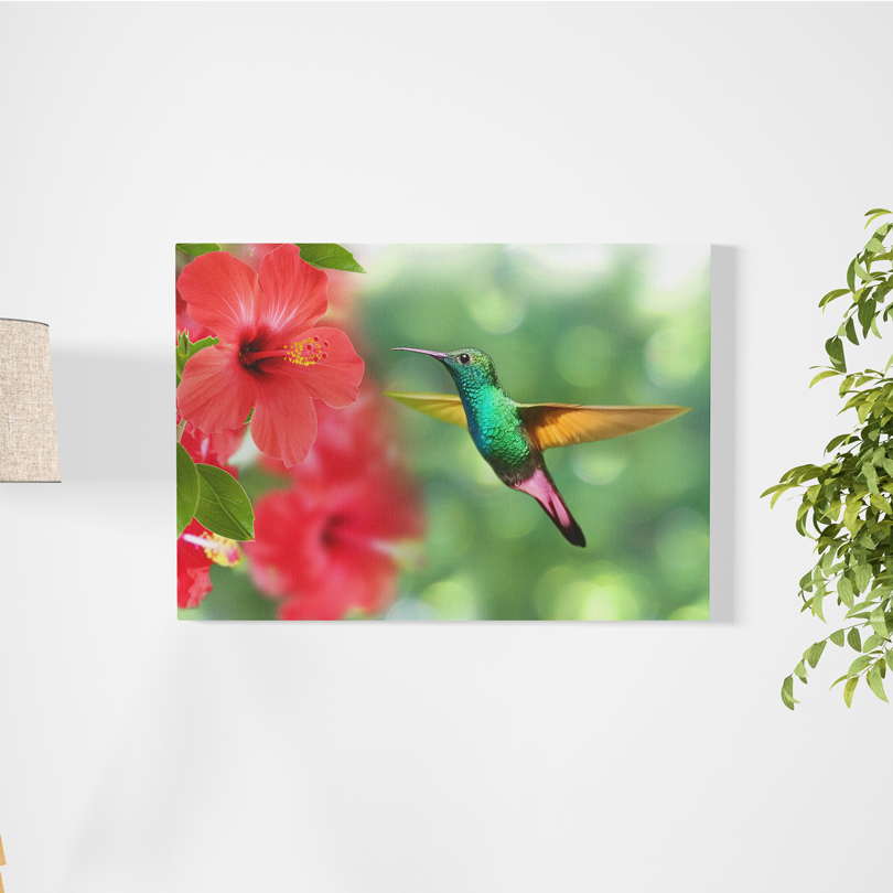 Colibrí en vuelo - Canvas Decorativo