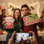 Set de Marco y Letreros para Selfies Navideño - Accesorios para Photobooths