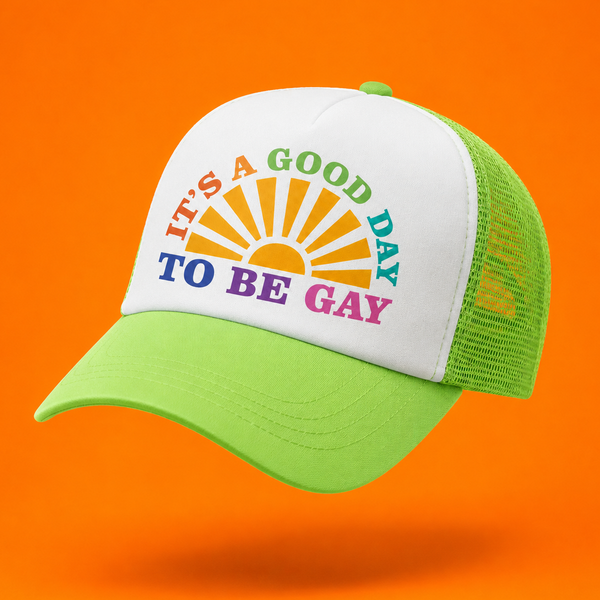 Gorra Trucker - "A good day to be gay" - vista alternativa