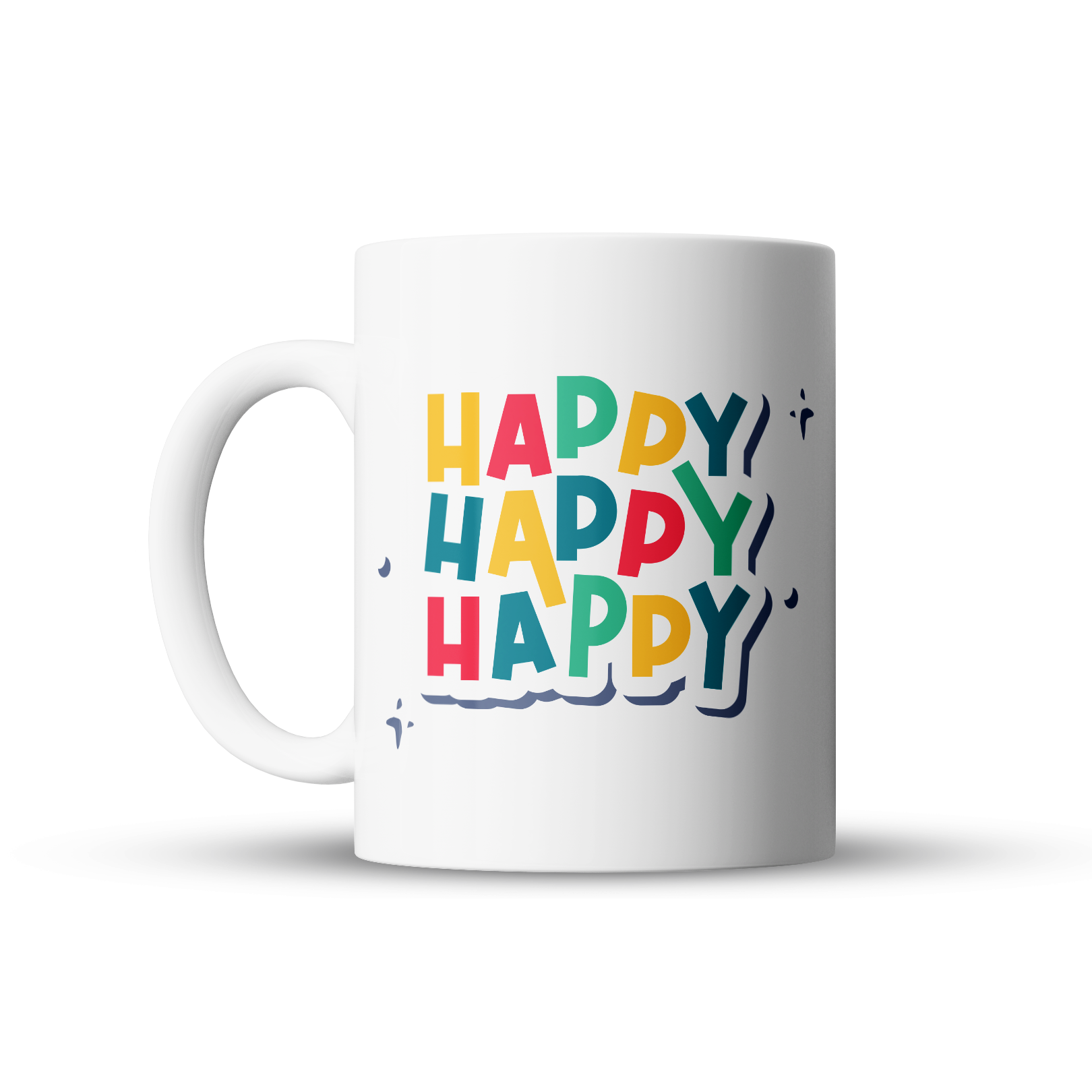 Taza Frase "Happy Happy" con nombre