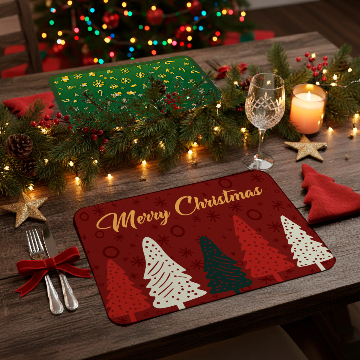 Mantel Individual Personalizado - Diseño Navideño