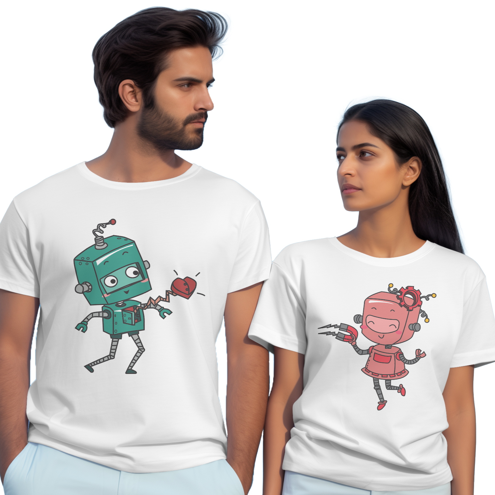 Playeras en Pareja - Robots - innpresiona