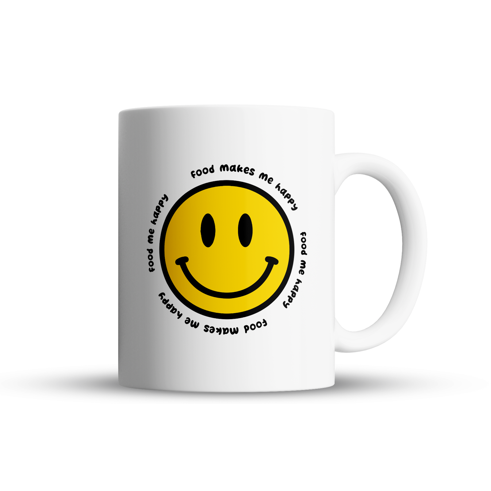 Taza Food Makes Me Happy  - Taza Aesthetic 11 oz - innpresiona