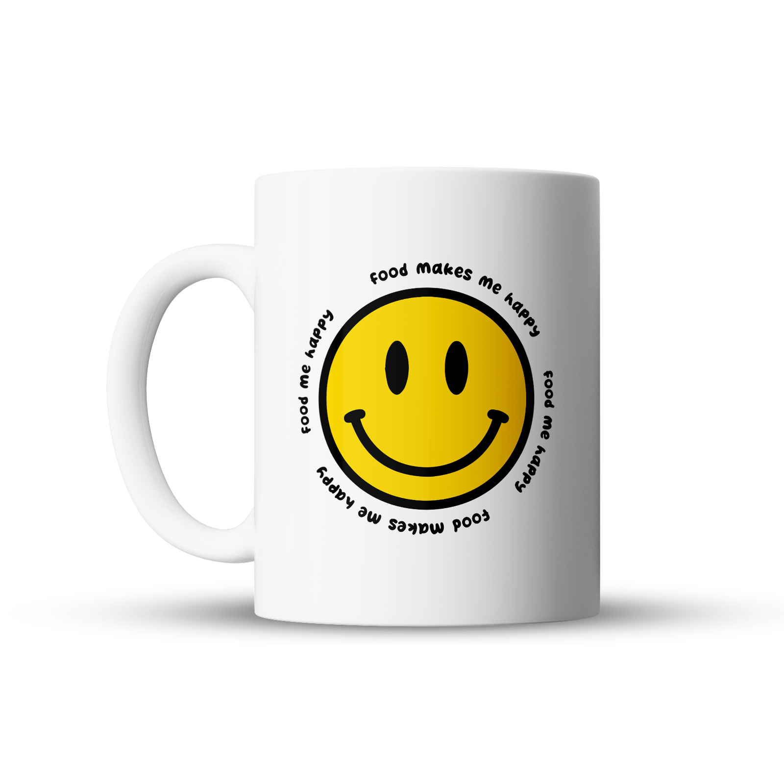 Taza Food Makes Me Happy  - Taza Aesthetic 11 oz - innpresiona