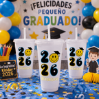 Juego de 12 Vasos de Graduación  2026 Personalizado