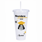 Juego de 12 Vasos de Graduación Personalizado con Foto y Nombre