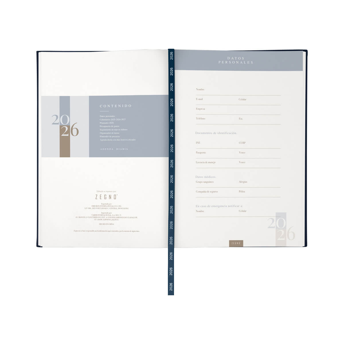 Agenda Diaria Clásica 2026