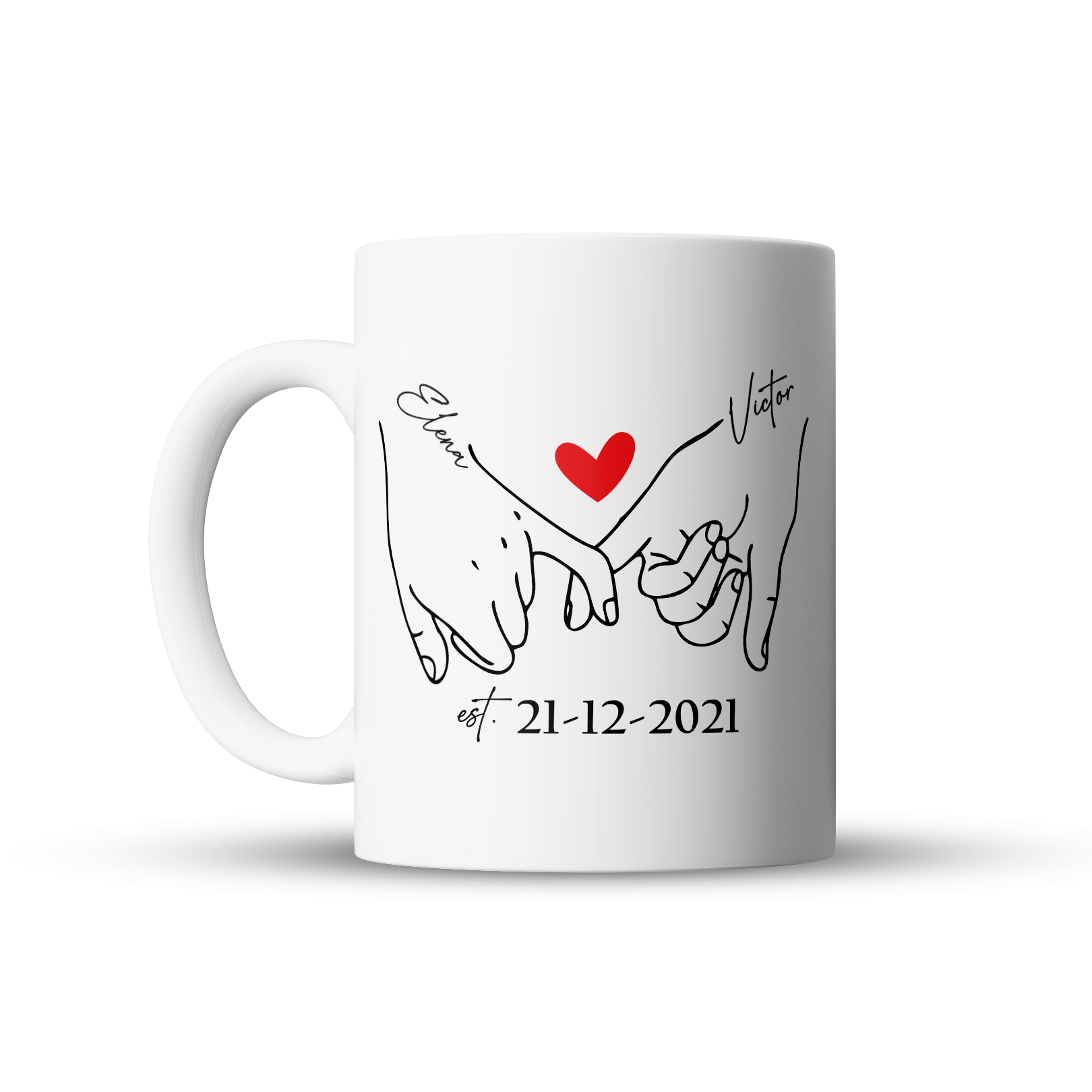 Taza Dibujo de Manos Amor ❤️ - Taza Personalizada Para regalar