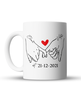 Taza Dibujo de Manos Amor ❤️ - Taza Personalizada Para regalar