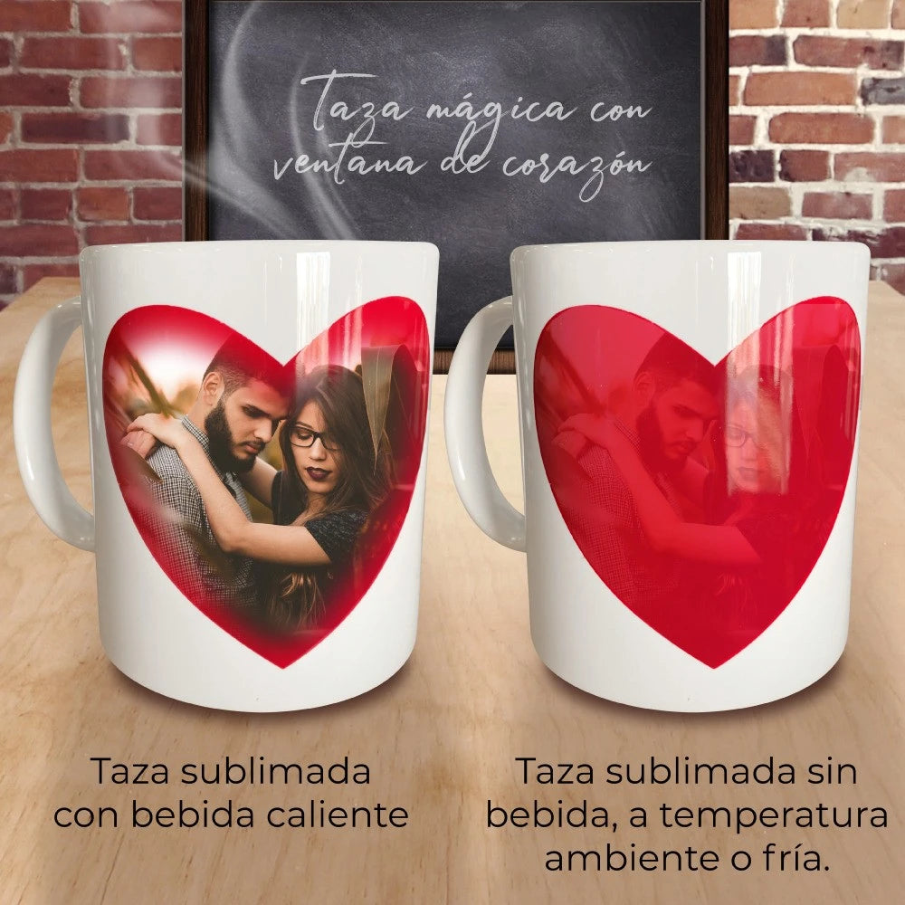 Taza Mágica de Corazón - Regalo Personalizado Para San Valentín