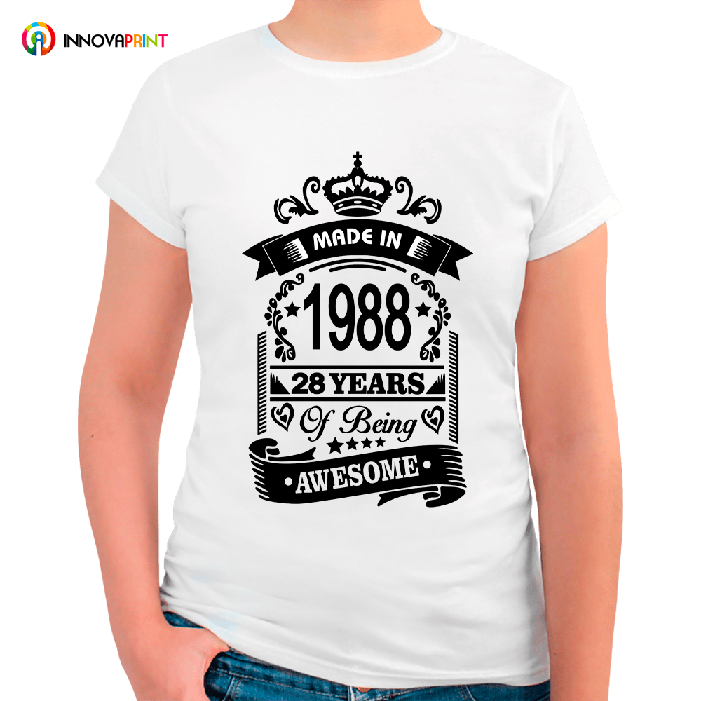 Playera Personalizada de Cumpleanos Serigrafia a Una Tinta