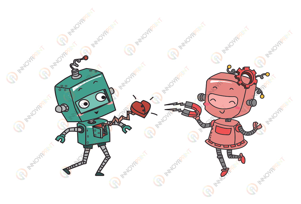 Playeras en Pareja - Robots